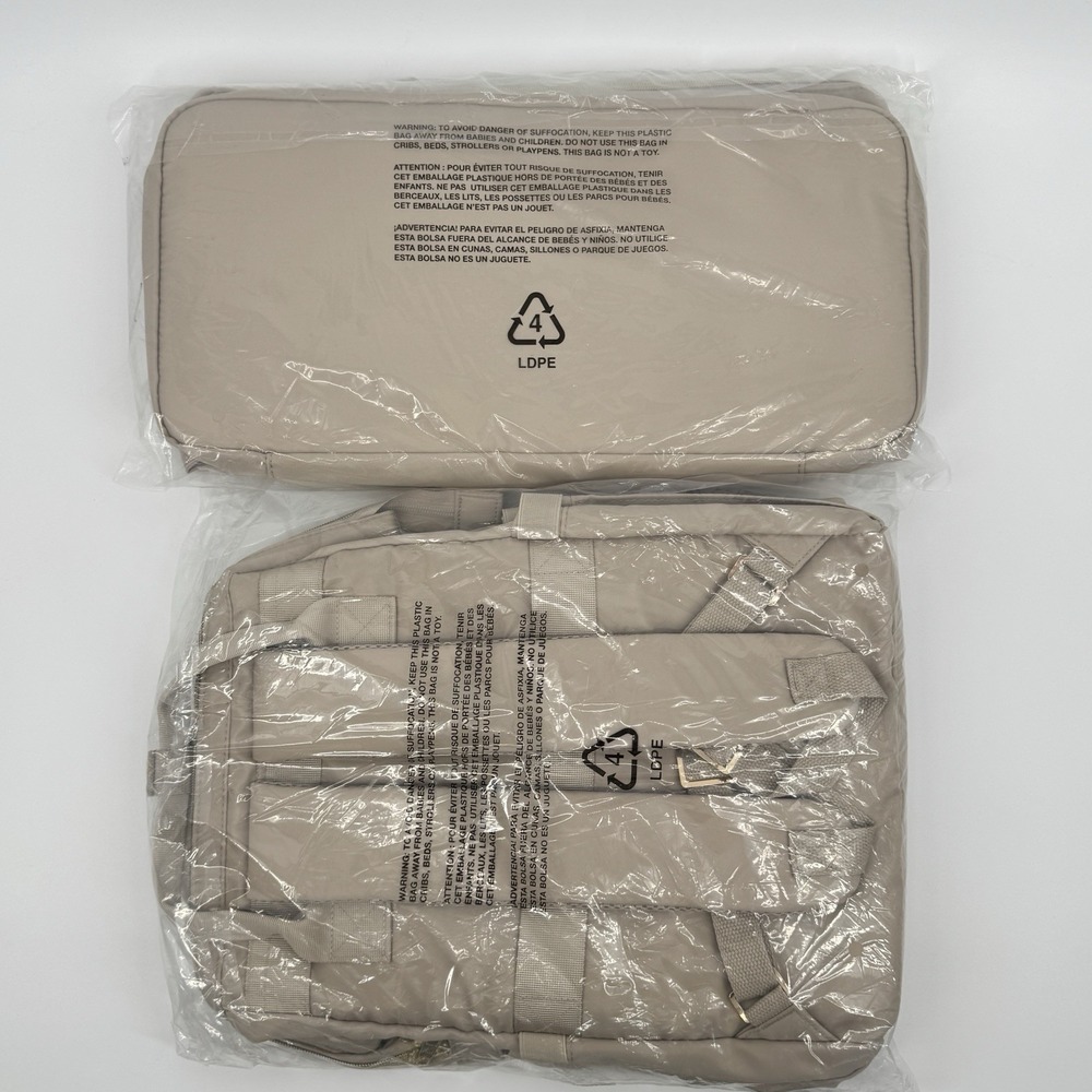 Paris Hilton‎ Quilted Travel Bag Set Cream NWT Laptop Backpack & Duffel Bag 2 Pc - Picture 2 of 6